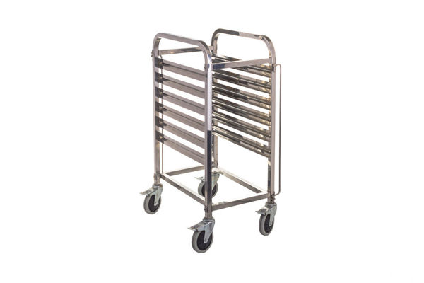 Imagem de CARRO P/ CONTENTORES GN INOX 6 CALHAS 38x55x100CM